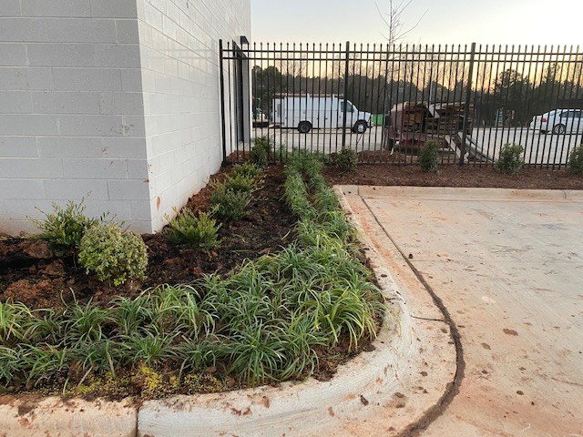 Commercial Foundation Bed Completion before