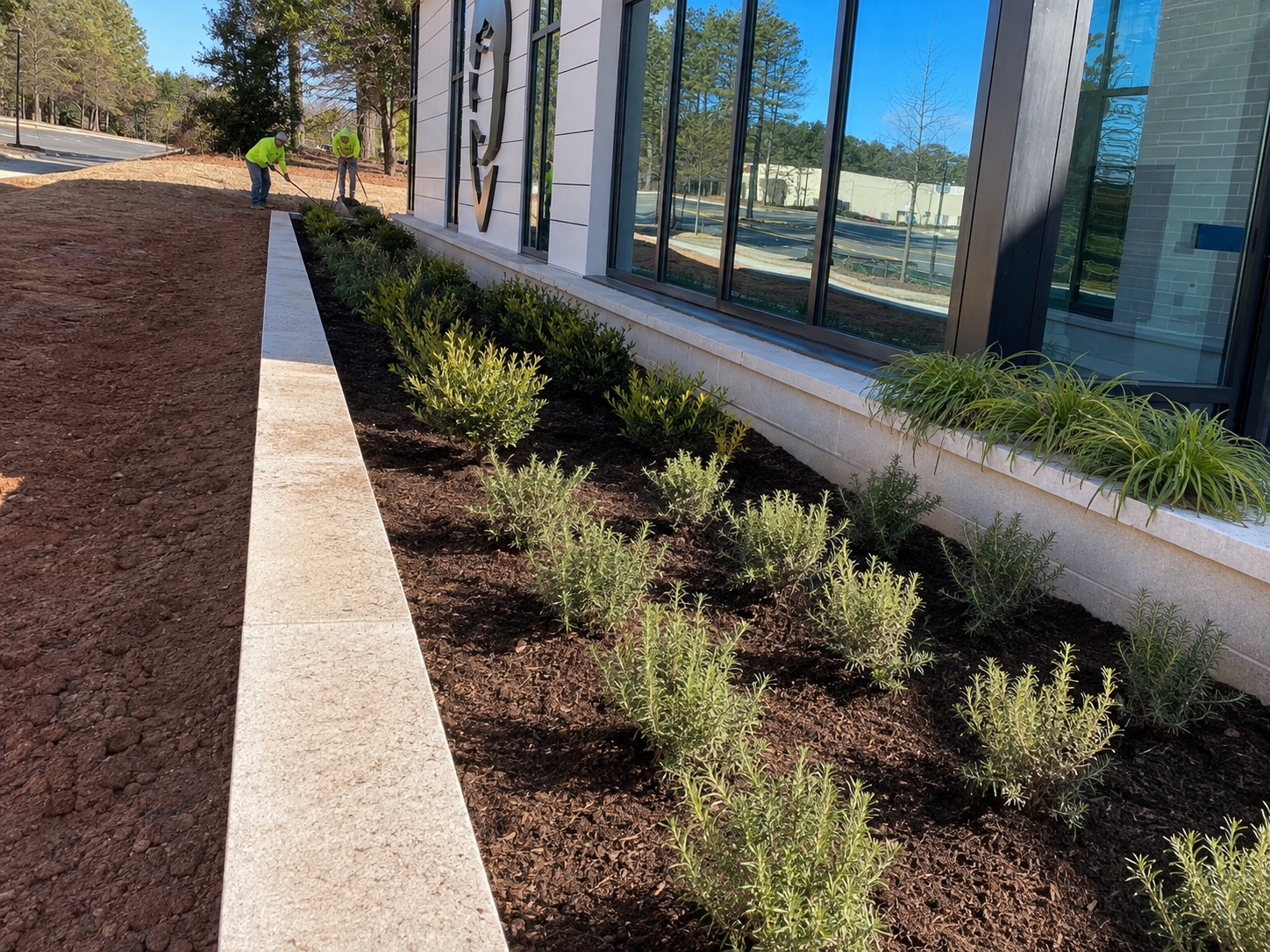 City of Charlotte CMPD and Charlotte Fire Facilities commercial landscape installation.