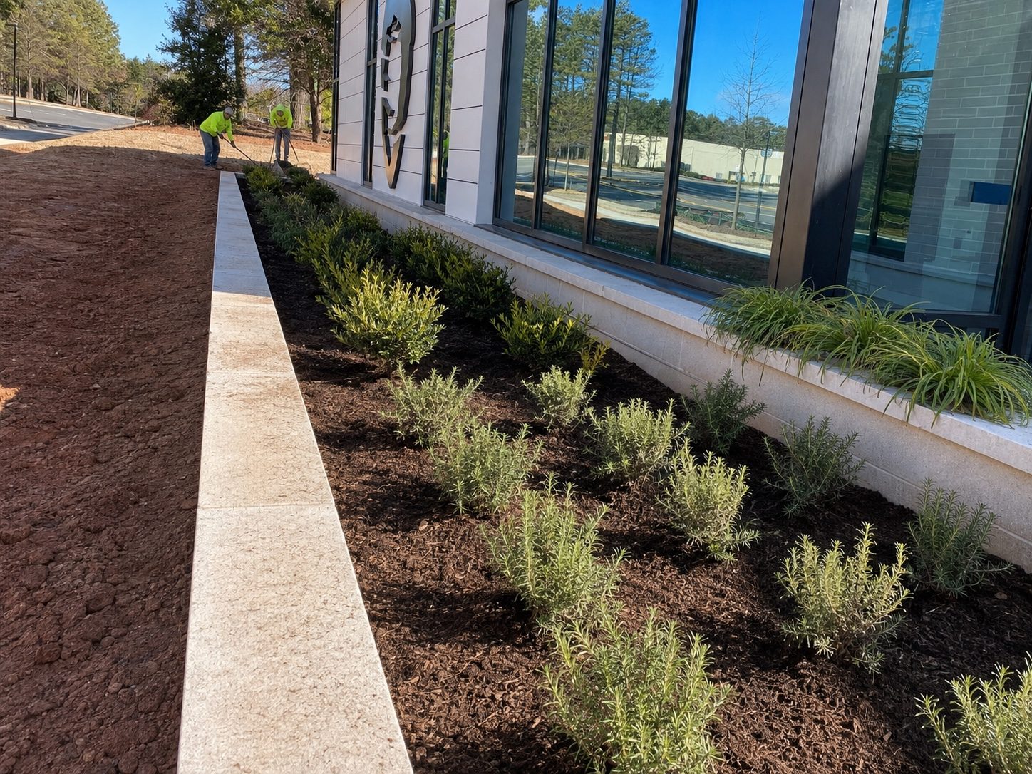 City of Charlotte CMPD and Charlotte Fire Facilities commercial landscape installation.